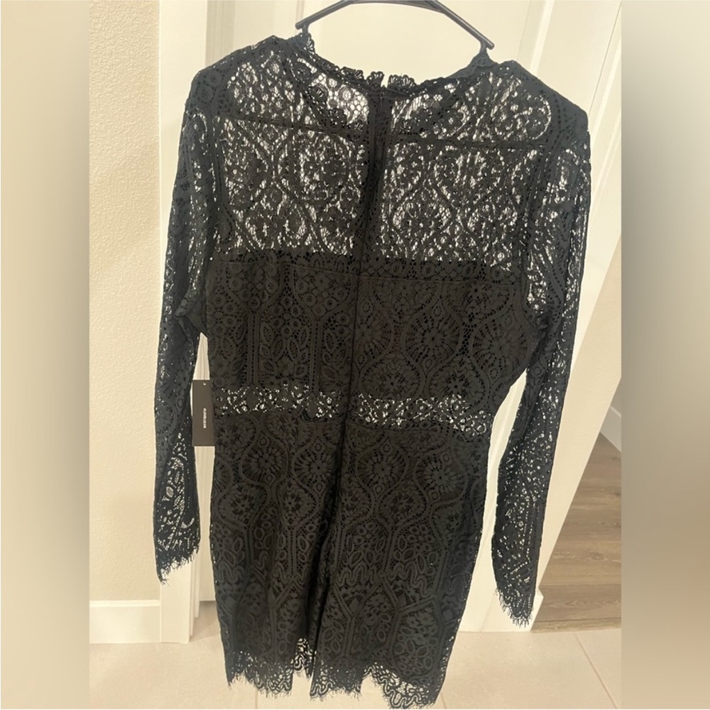 Lulu's Black Lace Long Sleeve Dress
